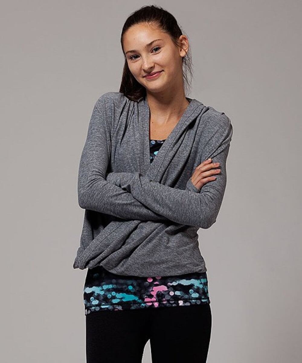 Ivivva Four Count Shrug Hooded Convertible Heather Slate Kids Size 12